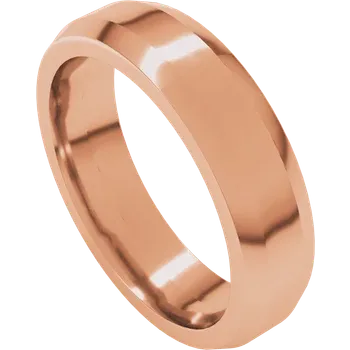 5MM Beveled Edge Flat Men's Wedding Band