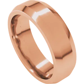 6MM Beveled Edge Flat Men's Wedding Band
