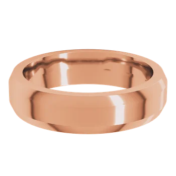 5MM Beveled Edge Flat Men's Wedding Band