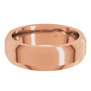 6MM Beveled Edge Flat Men's Wedding Band