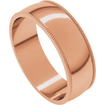 6MM Half Round Milgrain Men's Wedding Band