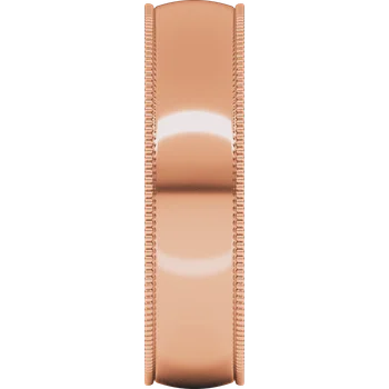 5MM Half Round Milgrain Men's Wedding Band