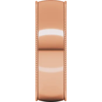 6MM Half Round Milgrain Men's Wedding Band
