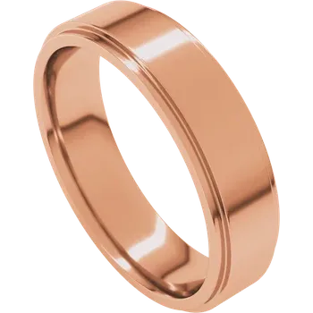 5MM Stepped Edge Flat Men's Wedding Band