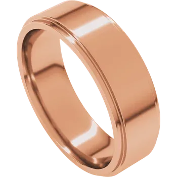 6MM Stepped Edge Flat Men's Wedding Band