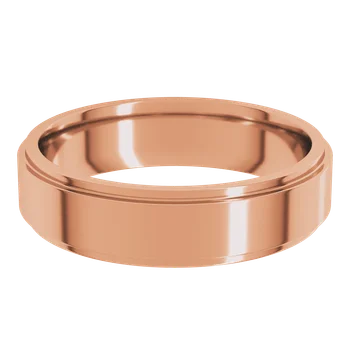 5MM Stepped Edge Flat Men's Wedding Band