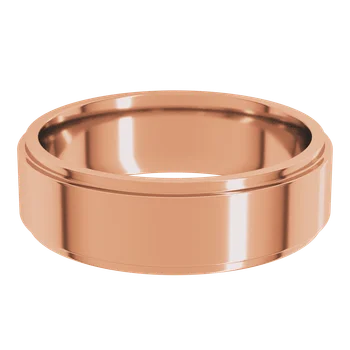 6MM Stepped Edge Flat Men's Wedding Band