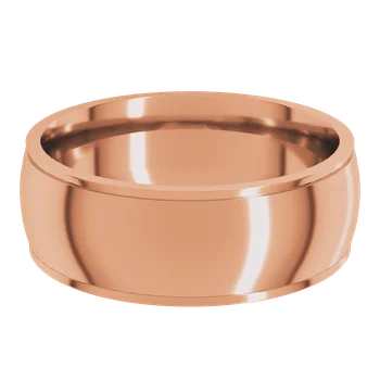 7MM Half Round Stepped Edge Men's Wedding Band