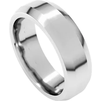 6MM Beveled Edge Flat Men's Wedding Band