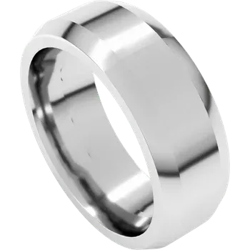 7MM Beveled Edge Flat Men's Wedding Band