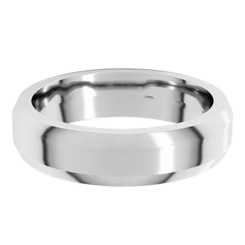 5MM Beveled Edge Flat Men's Wedding Band