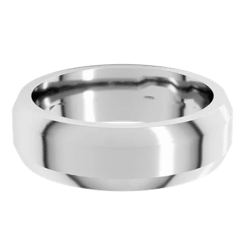 6MM Beveled Edge Flat Men's Wedding Band