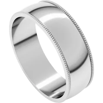 6MM Half Round Milgrain Men's Wedding Band