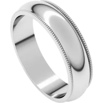 5MM Half Round Milgrain Men's Wedding Band
