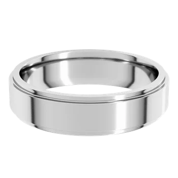 5MM Stepped Edge Flat Men's Wedding Band