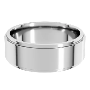 7MM Stepped Edge Flat Men's Wedding Band