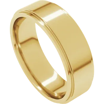 6MM Stepped Edge Flat Men's Wedding Band