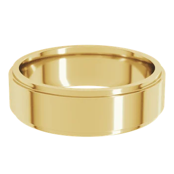 6MM Stepped Edge Flat Men's Wedding Band