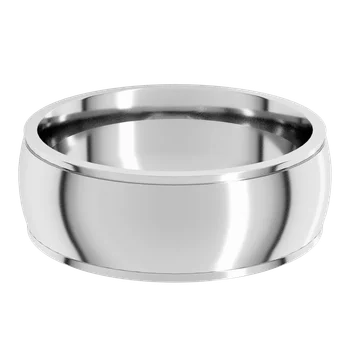 7MM Half Round Stepped Edge Men's Wedding Band