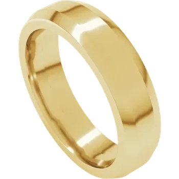 5MM Beveled Edge Flat Men's Wedding Band