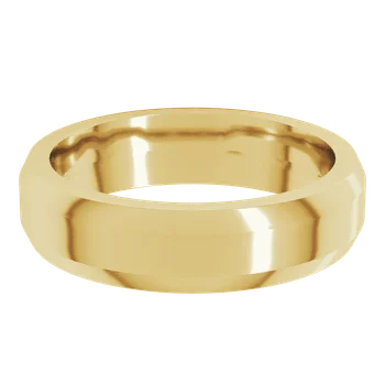 5MM Beveled Edge Flat Men's Wedding Band
