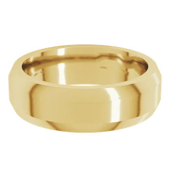 6MM Beveled Edge Flat Men's Wedding Band