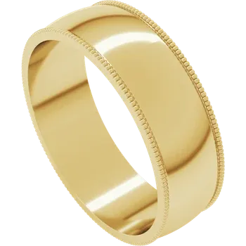6MM Half Round Milgrain Men's Wedding Band