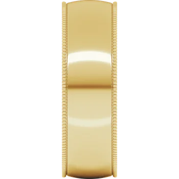 6MM Half Round Milgrain Men's Wedding Band