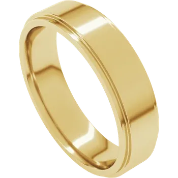 5MM Stepped Edge Flat Men's Wedding Band