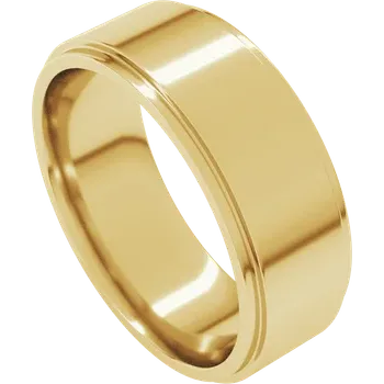 7MM Stepped Edge Flat Men's Wedding Band