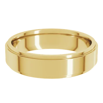 5MM Stepped Edge Flat Men's Wedding Band