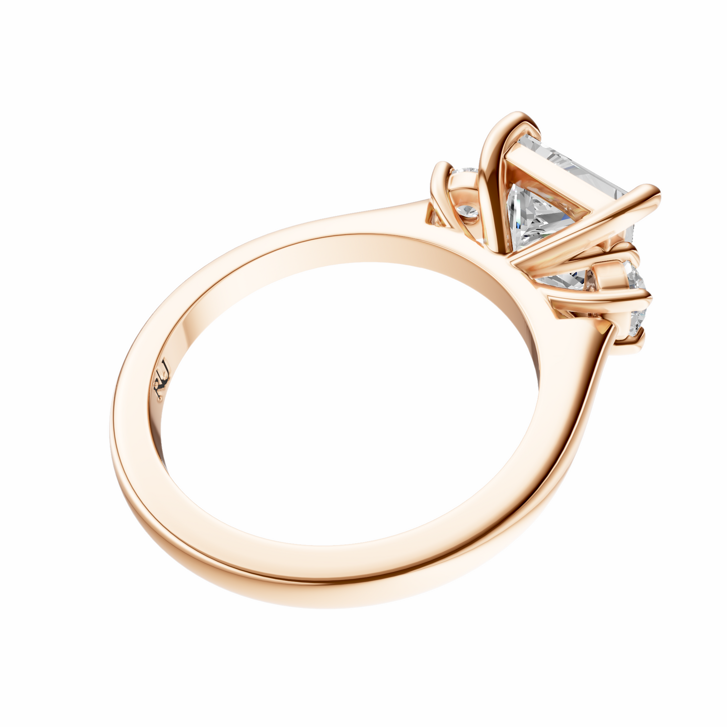 Princess Three Stone Round Solitaire Setting