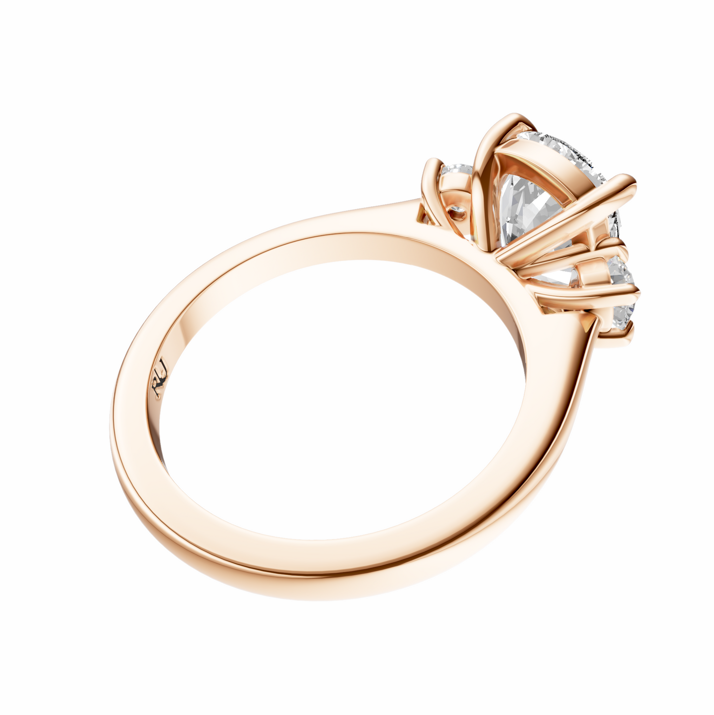 Cushion Three Stone Round Solitaire Setting