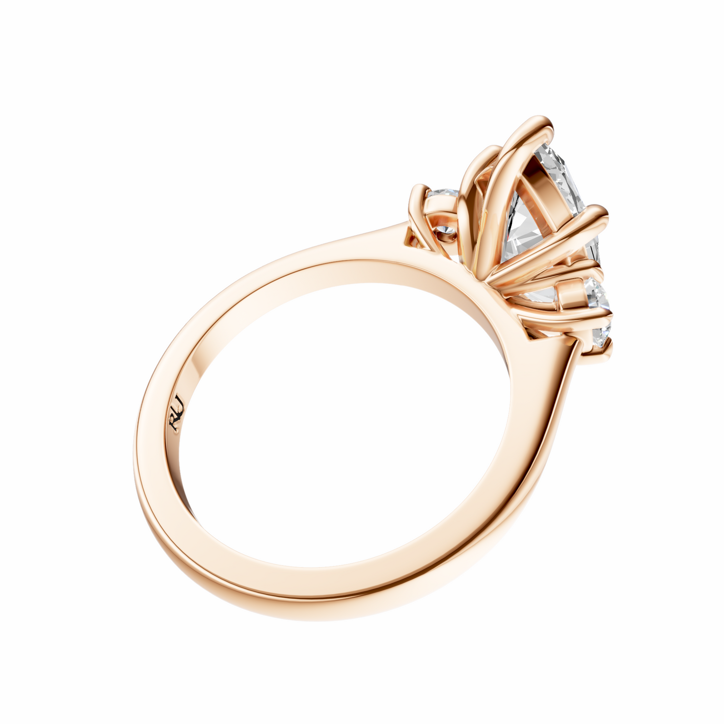 Marquise Three Stone Round Solitaire Setting