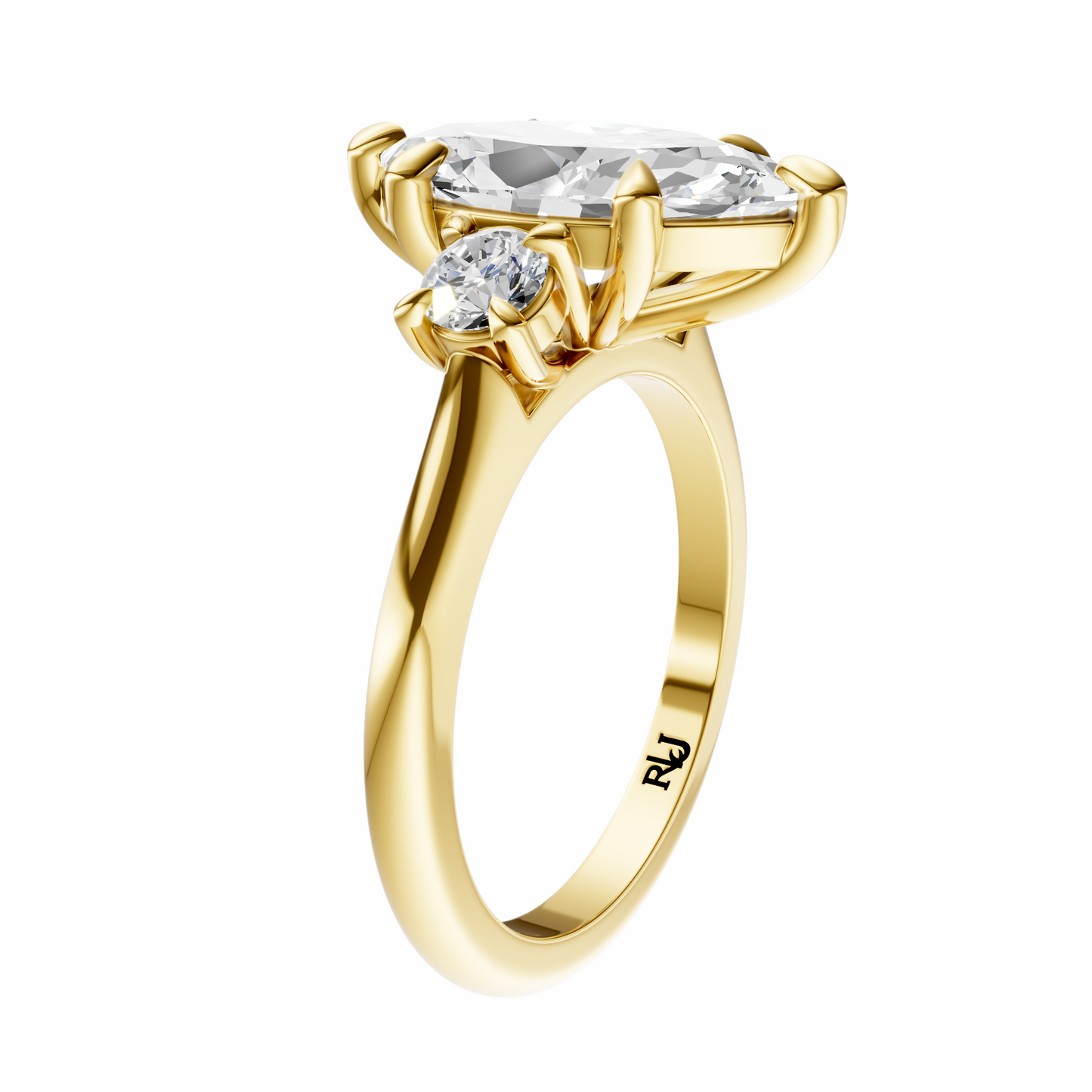 Marquise Three Stone Round Solitaire Setting