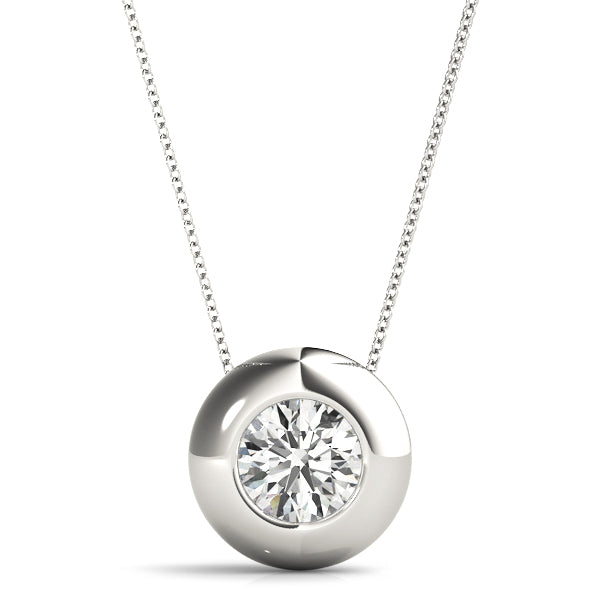 Round Lab Diamond Donut Bezel-Set Necklace