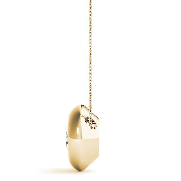 Round Lab Diamond Donut Bezel-Set Necklace