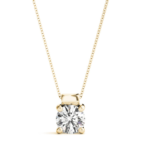 Round Lab Diamond 4-Prong Set Necklace