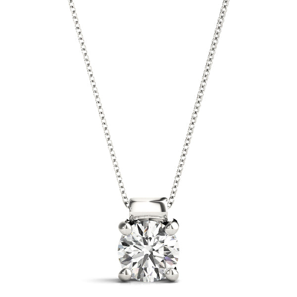 Round Lab Diamond 4-Prong Set Necklace