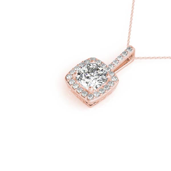 Cushion Halo Accented Lab Diamond Necklace