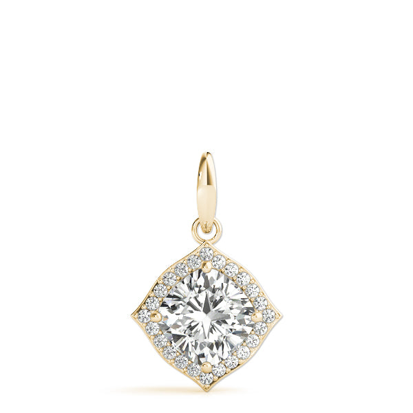 Cushion Halo Lab Diamond Corner-Set Necklace