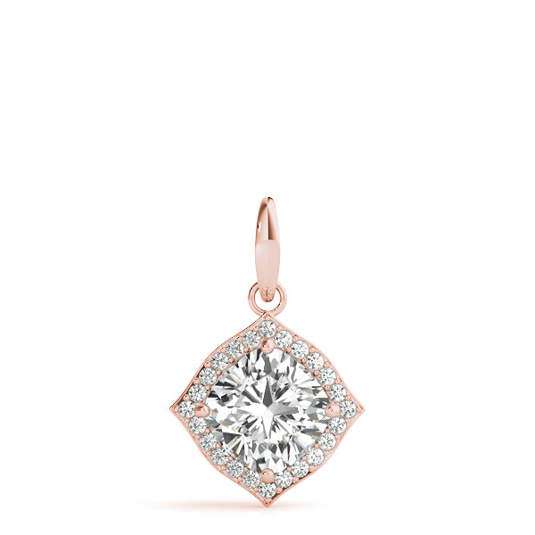Cushion Halo Lab Diamond Corner-Set Necklace