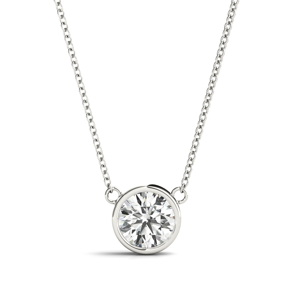 Round Lab Diamond Bezel-Set Necklace