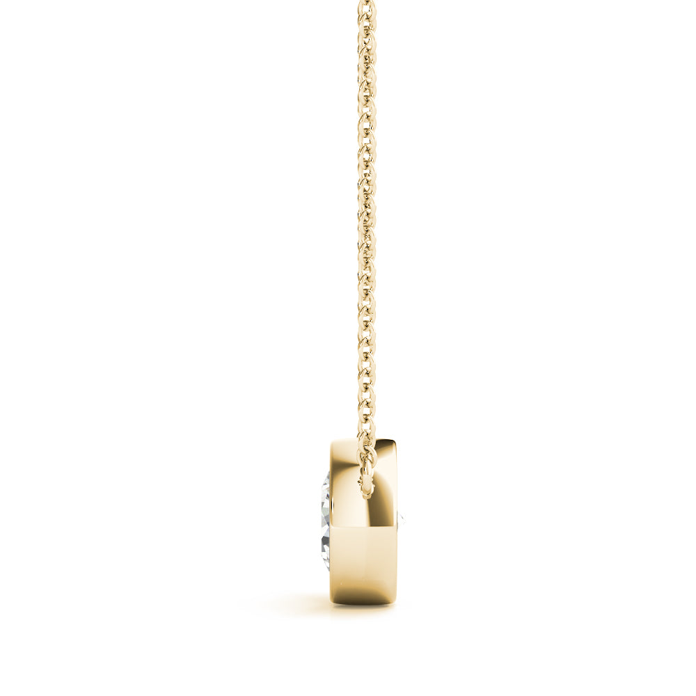 Round Lab Diamond Bezel-Set Necklace