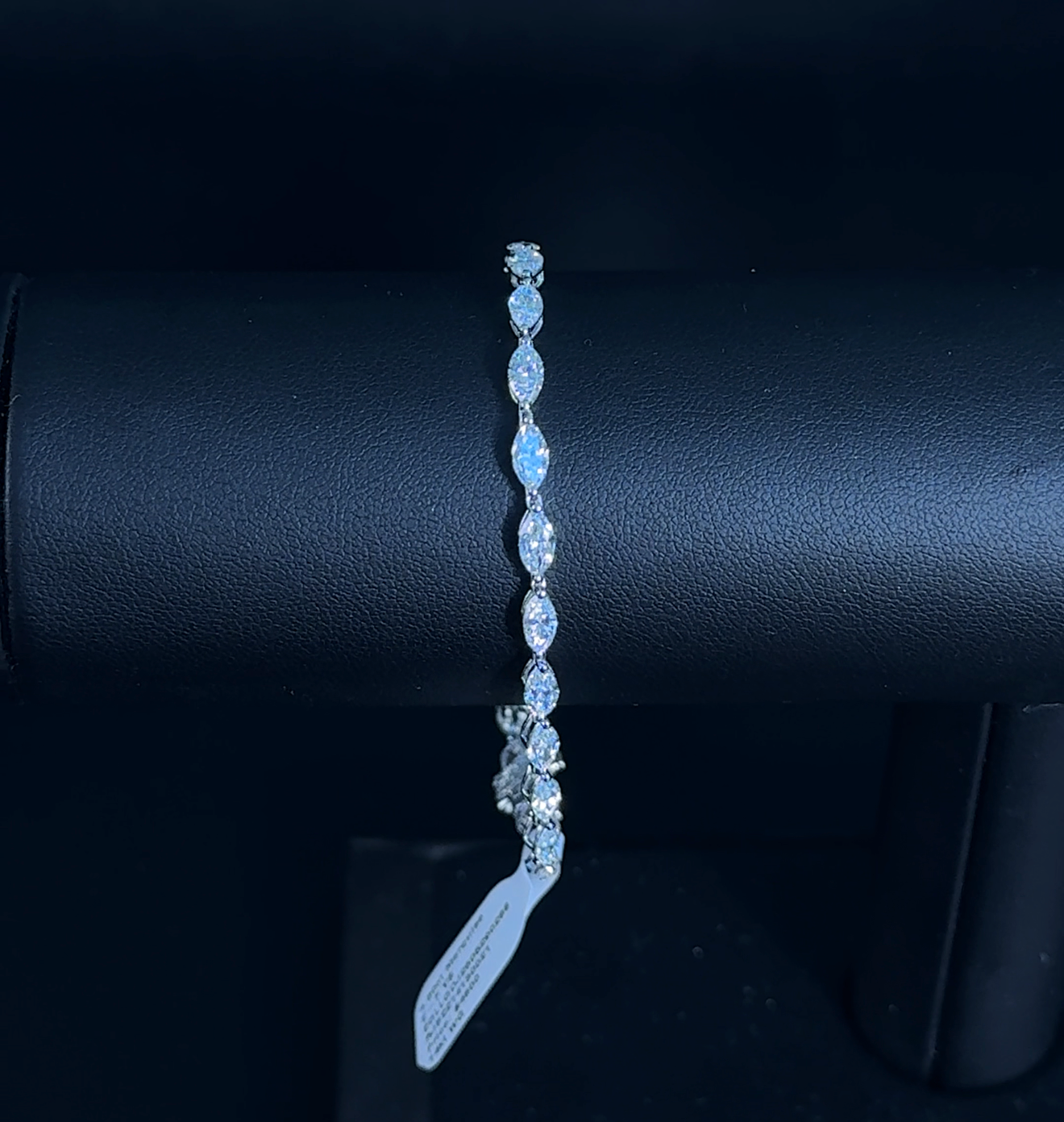 4.80ctw Marquise Lab Daiamond 14kt White Gold Tennis Bracelet