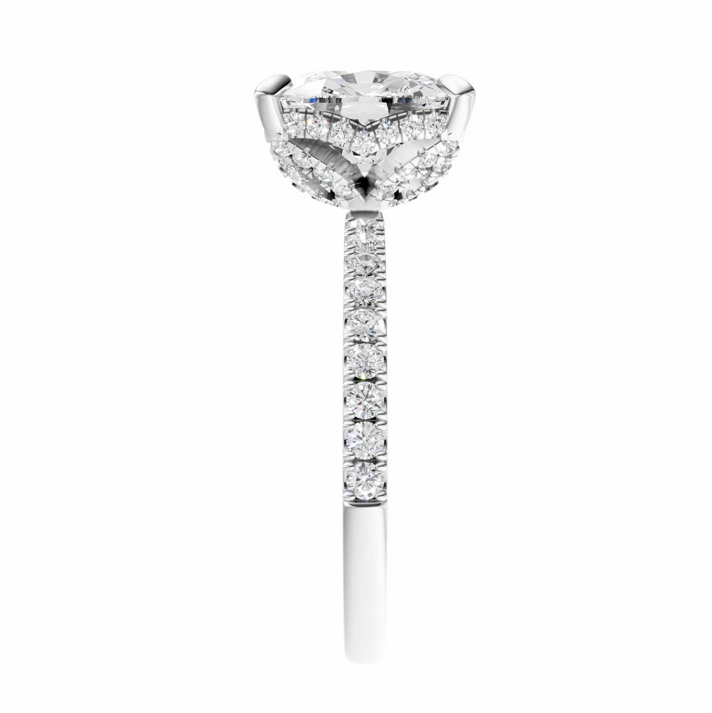 Cushion Traditional Accented Tulip Sparkler Setting