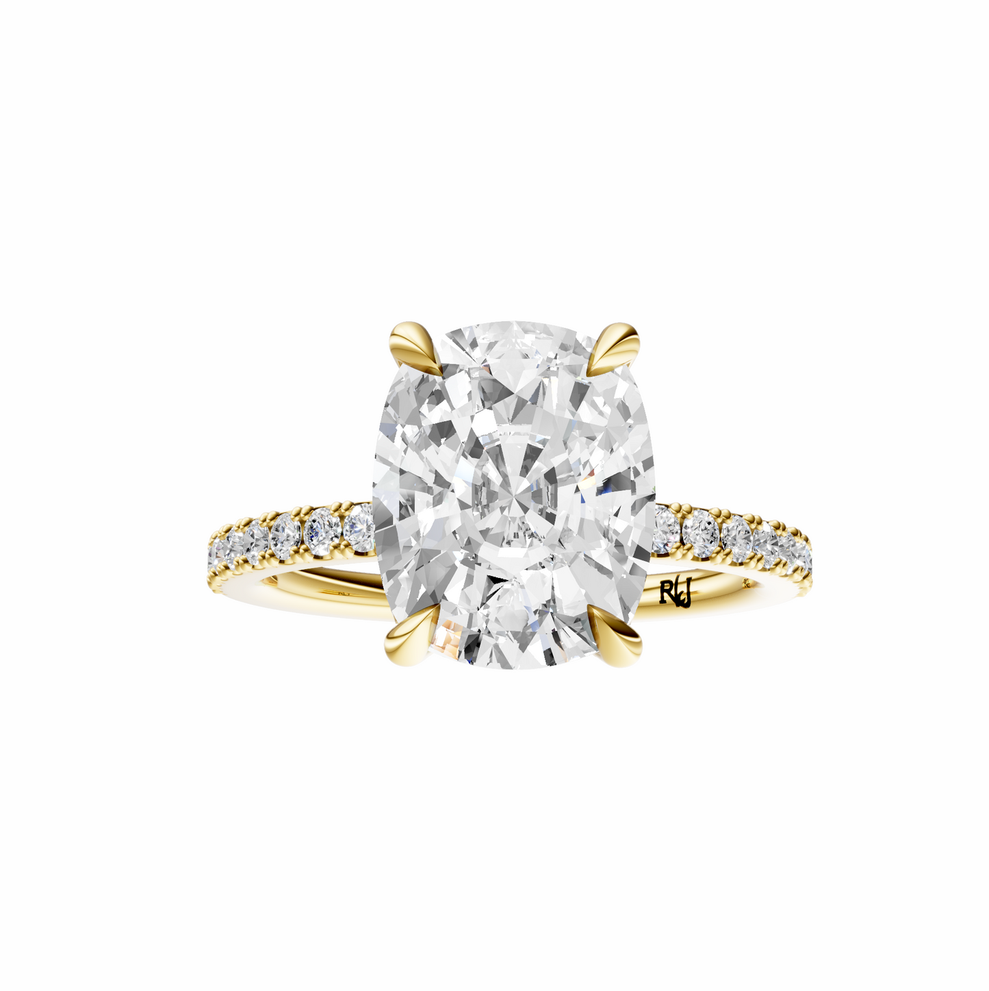 Cushion Traditional Accented Tulip Sparkler Setting