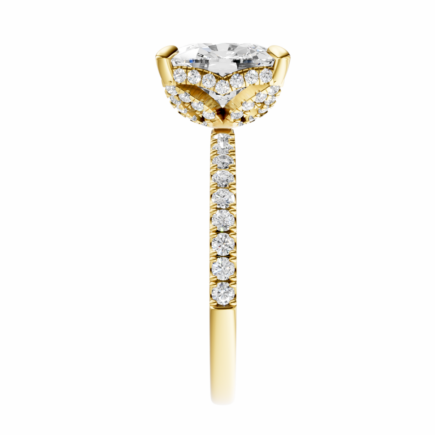Cushion Traditional Accented Tulip Sparkler Setting