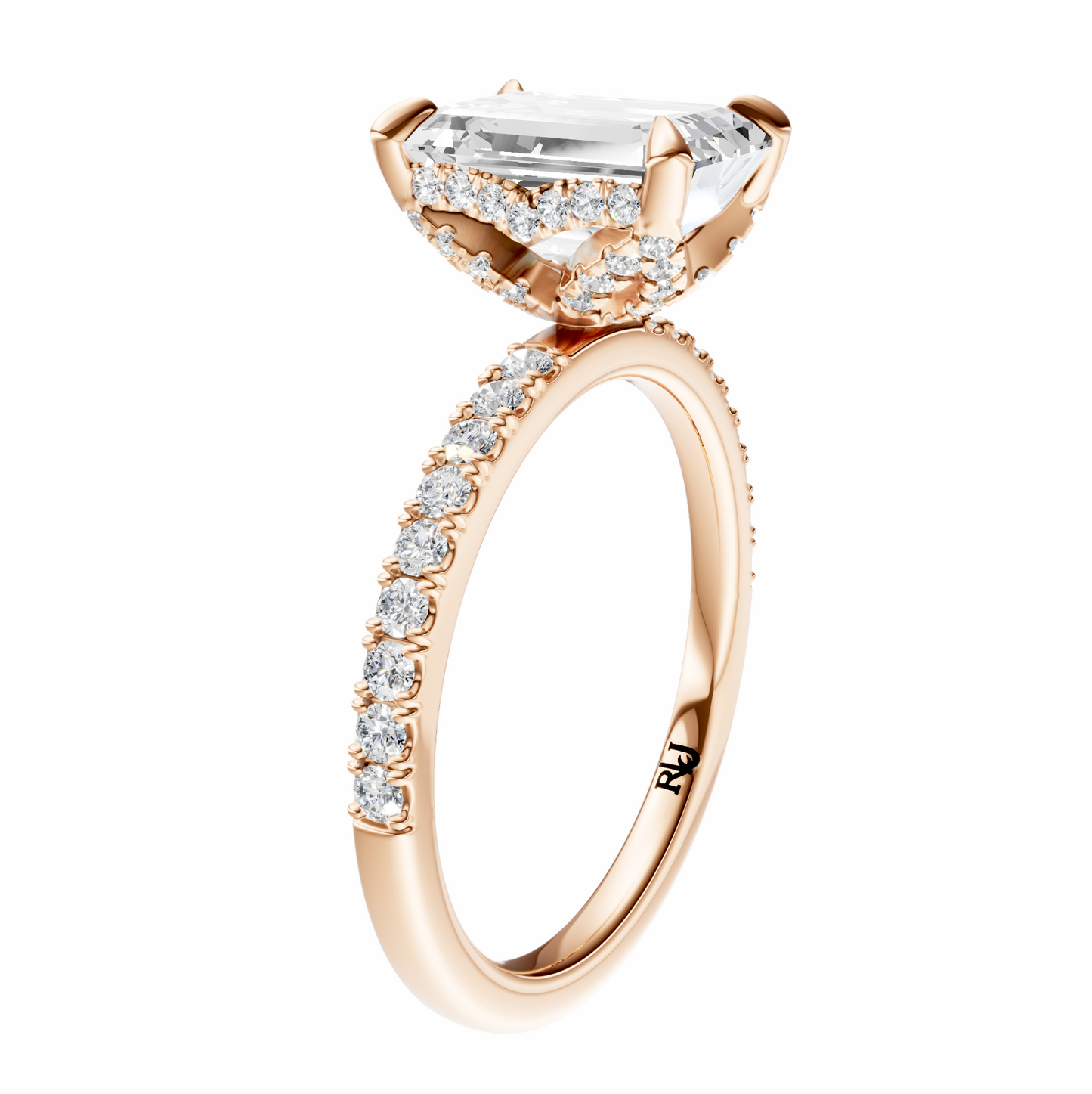 Emerald Traditional Accented Tulip Sparkler Setting