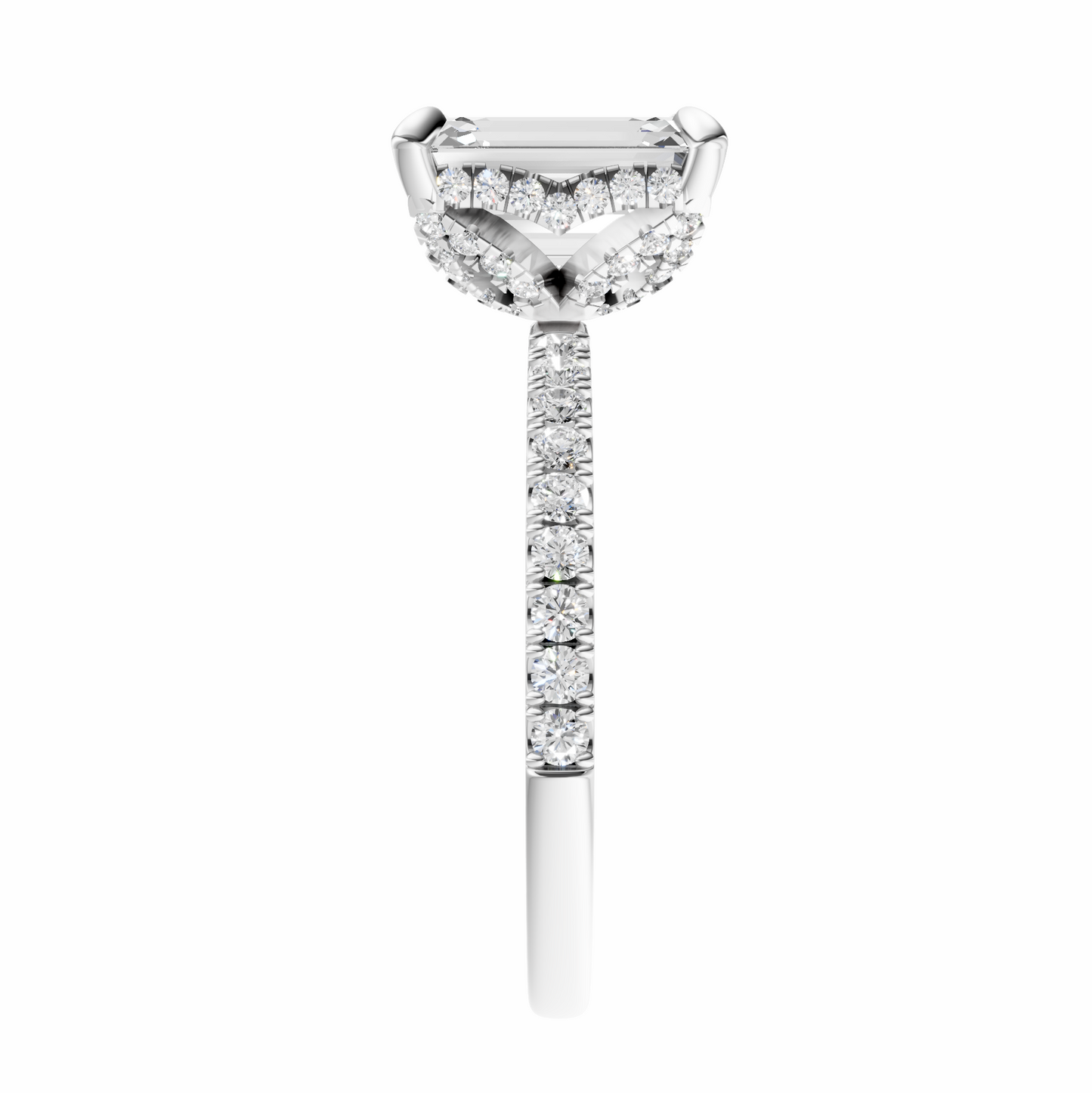 Emerald Traditional Accented Tulip Sparkler Setting